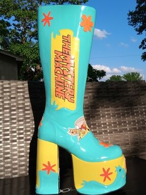 Dolls Kill® x SCOOBY-DOO™ "Mystery Machine" Platform GoGo Boots | Size 7